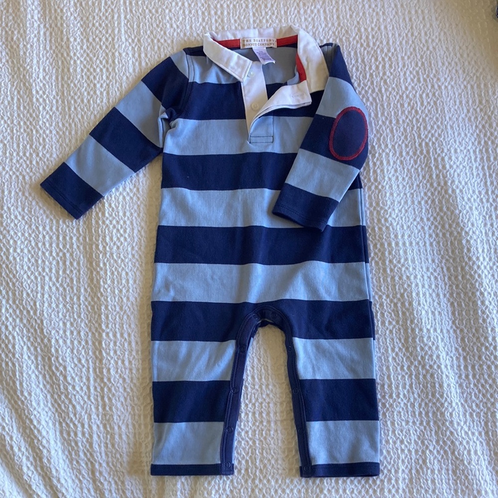 Striped Blue Kids One Piece